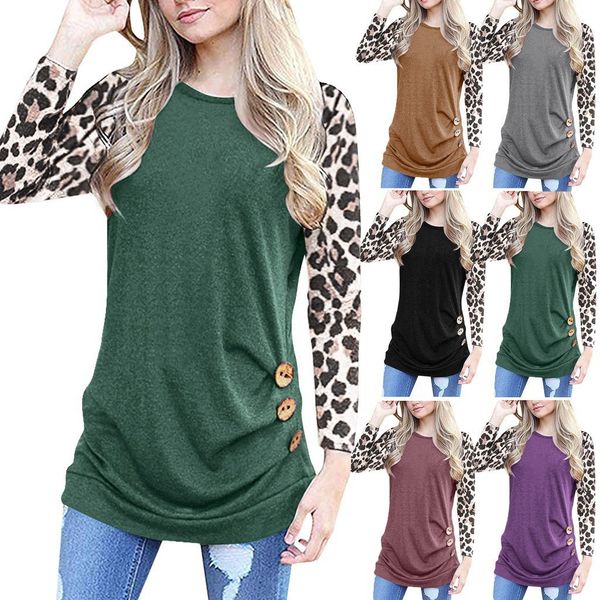 

2021 summer wear leopard print loose round neck vest t-shirt for women, White