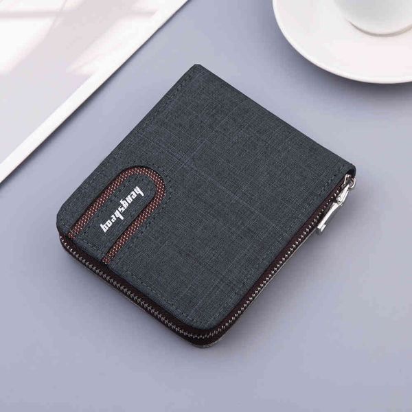 

2021 new canvas rits short gentlemen wallet with broekzak clutch purse bag for men money wallet denim card holder, Red;black