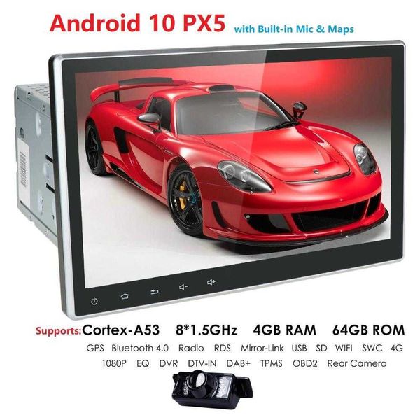 2 DIN 4G 64G Araba Ses Radyo Evrensel Araba DVD Oynatıcı için GPS Navigasyon Bluetooth Aksesuar 4G Internet Android 10 Octa Çekirdek DSP