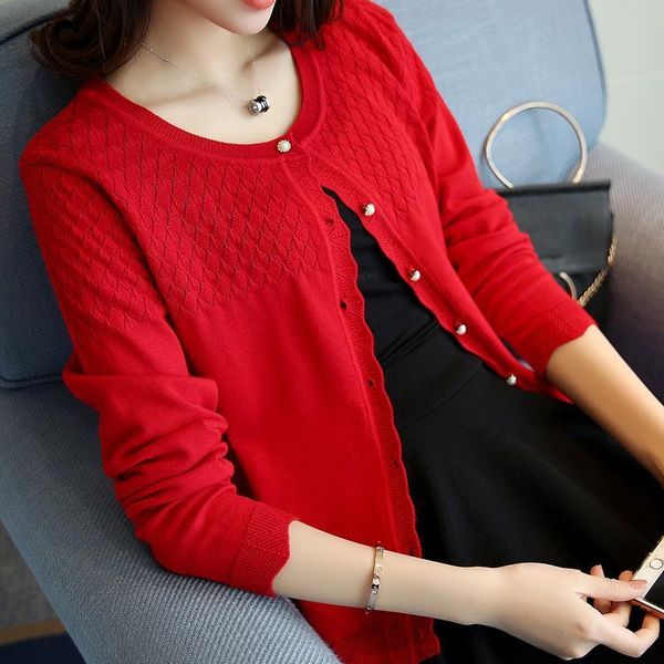 

short sleeved knit cardigan fall womens sweater pure dress lace blouse coat pearl button, White;black