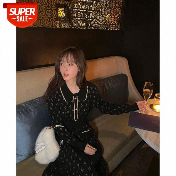 

[xinghui skirt] temperament dress, fashion knit slim slimming, trendy hair can be issued on behalf of #0z48, White;black
