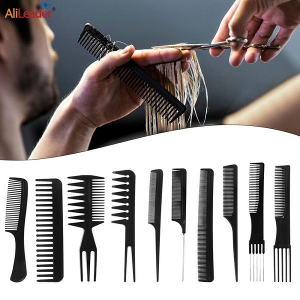 

hair brushes black comb professional accessories for barber anti-static salon combs brush hairdressing product 10pcs alileader, Silver