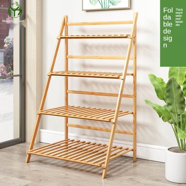 

flower shelf indoor solid wood multi-storey balcony decorated floor-to-ceiling rack living room plant storage bottles & jars