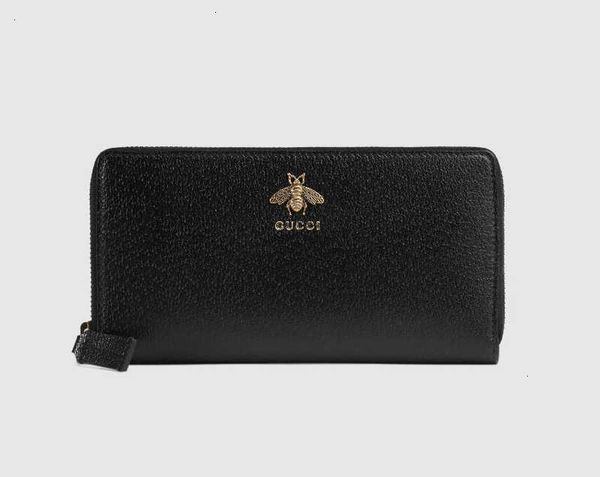 

clutches brand designer purse luxury 523667 leather card three-sided zip wallet cases leather long wallets holders chain wallet pouches key, Black;red
