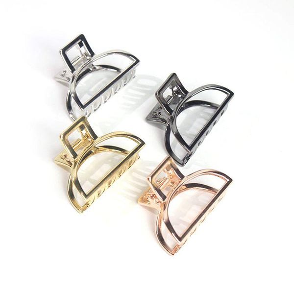 

hair clips women girls geometric claw clamps crab moon shape clip solid color accessories hairpin large/mini size