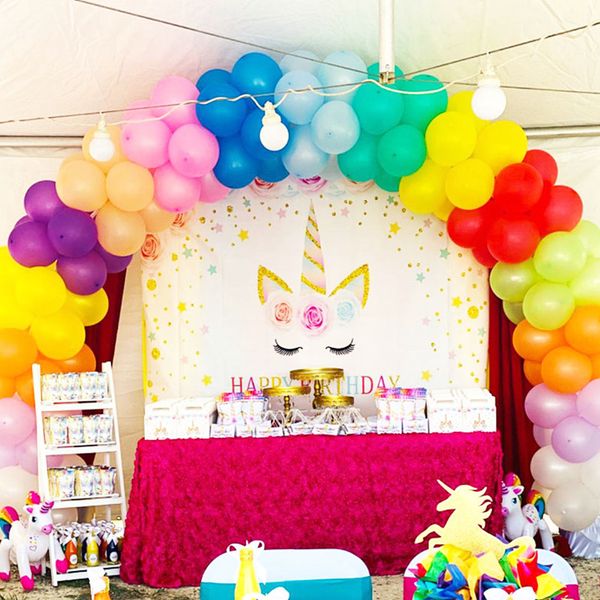 

120pcs 12inch rainbow latex balloons unicorn balloon garland arch wedding kids 1st birthday party decoration baby shower favors