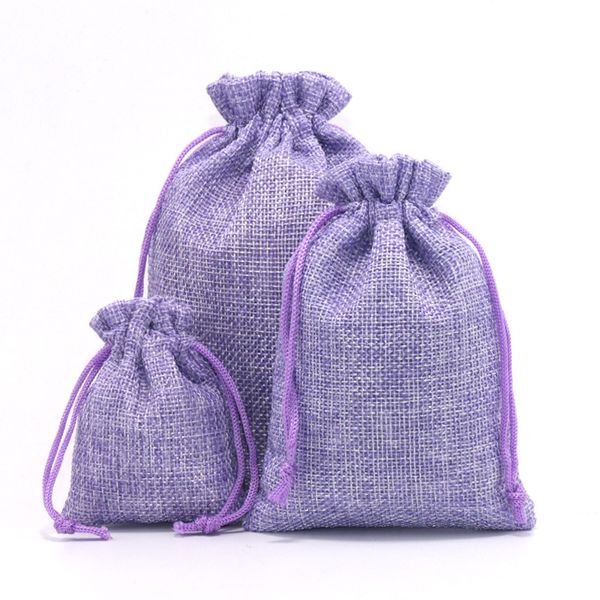 9 * 12 13 * 18 10 * 14 cm de linho cordão de linho organizador roxo cor de jóias de jóias sacos de negócios promoção de negócio atacado pacote de pacotes presentes bolsas personalizado logotipo