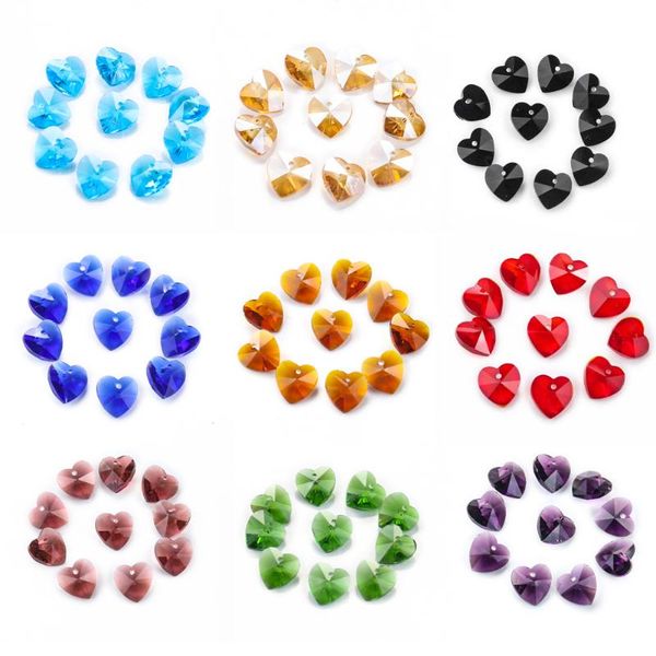 

chandelier crystal 10 pcs heart glass prism suncatcher diy lighting curtain earrings bracelet jewelry tools accessory
