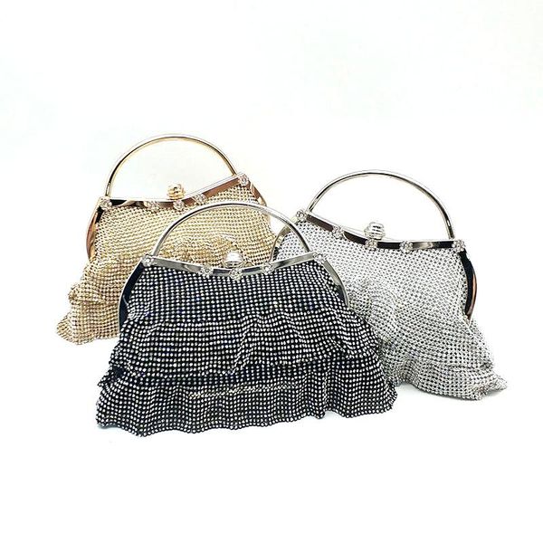 

crystal tote luxury african bridal wedding party purses soft cross body bag women shining elegant shoulder bags evening