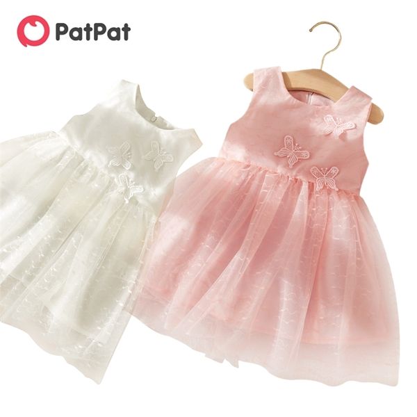 Verão 1 pc menina bebê sem mangas borboleta adorável vestido 210528