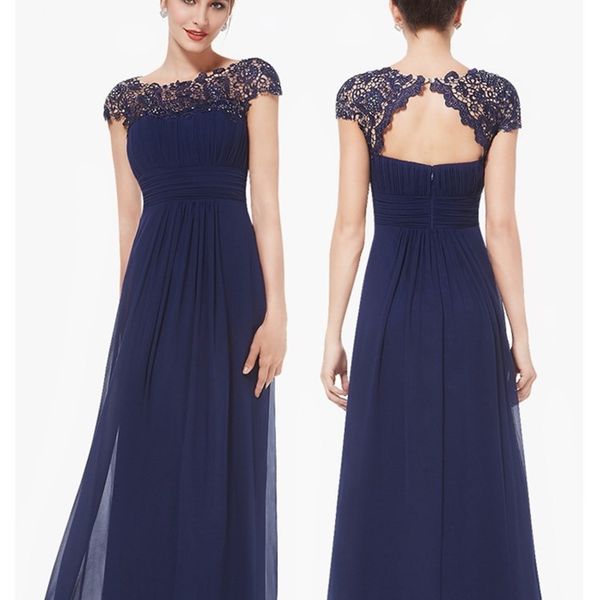 

2019 new fashion elegant short sleeve lace chiffon dress, White;black