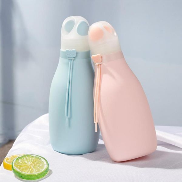 

500ml silicone sports kettle foldable bike water bottle for environmental protection and outdoor travel