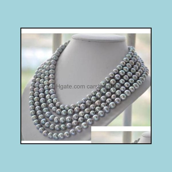 

beaded necklaces & pendants jewelry 8-9mm natural tahitian sier gray pearl necklace 60inch 925 aessories drop delivery 2021 uydqo, Silver