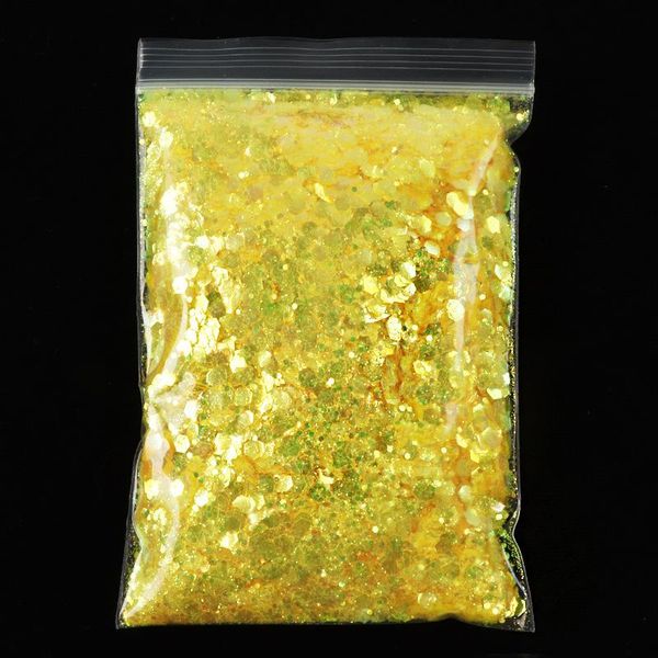 

nail glitter 50g/bag holographic hybrid hexagon thick sequins silver laser shiny thin slices art decoration, Silver;gold