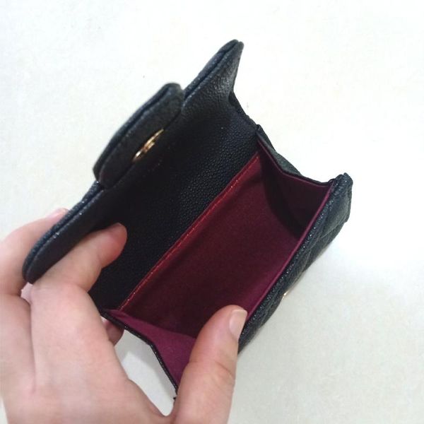 

card holders est arrived designer women pu leather mini case fashion hasp wallet girl lady hand purse black caviar cc money box, Brown;gray