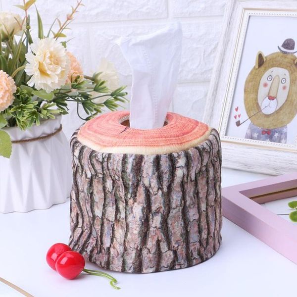 

tissue boxes & napkins 1 pc imitation tree bark box kitchen napkin holder case paper cover table decoration storage home organizer