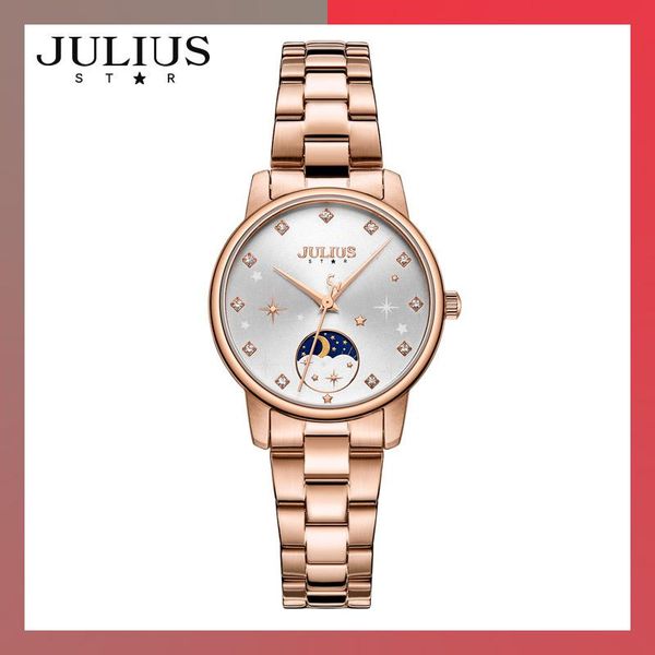 

wristwatches sapphire glass stainless steel moon stars women's watch japan mov't hours fashion elegant clock bracelet girl's, Slivery;brown