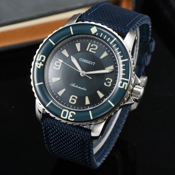 

wristwatches 45mm watch mens green dial seagull / miyota8215/nh35a automatic mechanical luminous waterproof corgeut, Slivery;brown