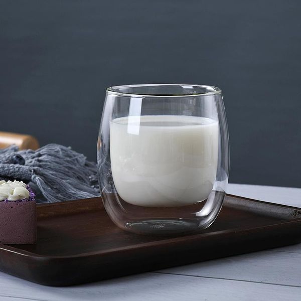 

wine glasses transparent double wall mug drinkware coffee cups tea set mugs beer drink office glass breakfast cup simple style