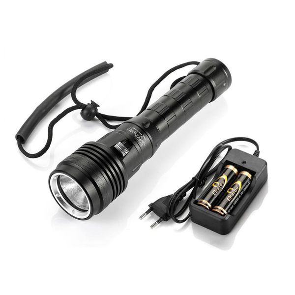 

diving 3000 lumen underwater light 100 m dive torch 18650 battery waterproof lamp for sports camping flashlights torches