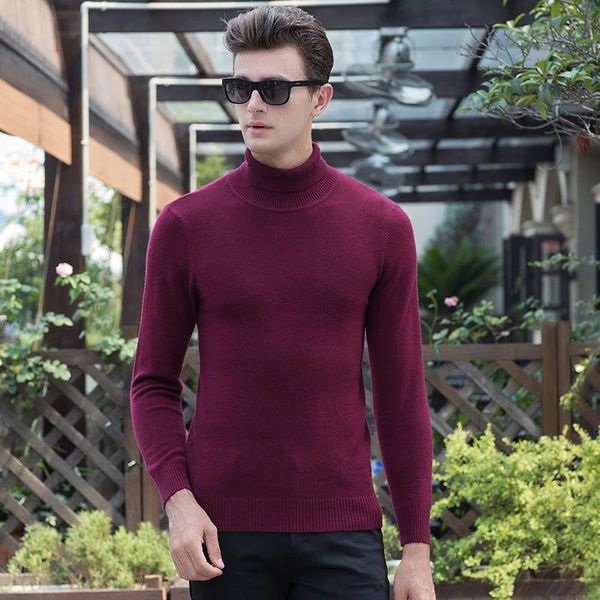 

men's sweaters 2021 autumn winter warm turtleneck sweater fashion casual comfortable pullover thick male brand, White;black