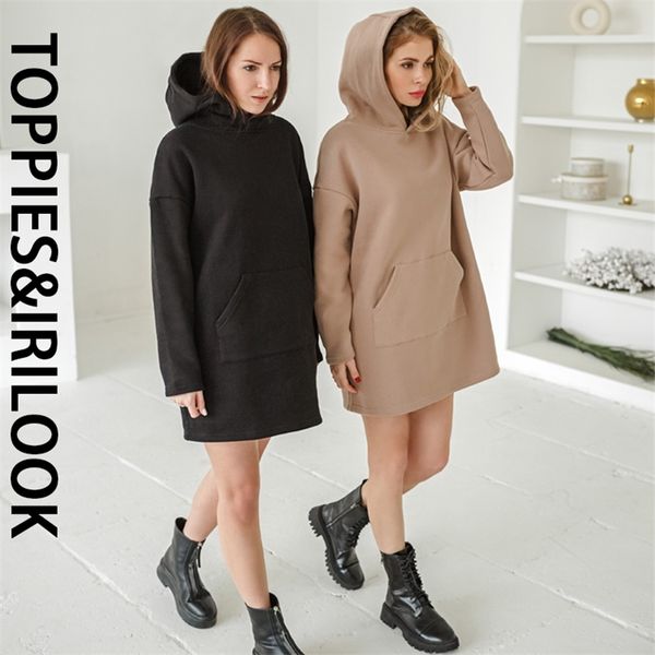 

ies woman hooded long sleeve oversize pullovers fleece sweatshirts dress casual clothes, Black;gray