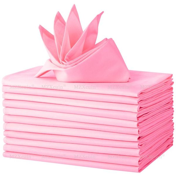 

table napkin 12pcs napkins cloth cotton for party wedding 46cm*46cm pink