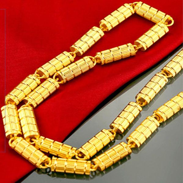 

chains luxury 14k gold men's necklace for wedding engagement jewelry creative personality bamboo chain man's necklaces year gifts, Silver