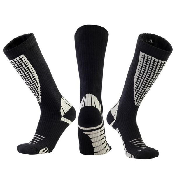 

sports socks winter warm men thermal ski thick cotton sport snowboard skiing & hiking thermosocks, Black