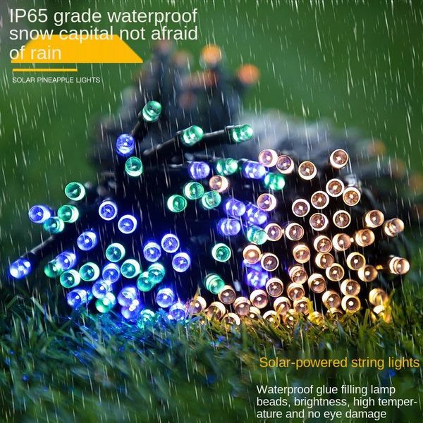 

strings solar led christmas light string small lamp beads hanging tree 7/12/22m outdoor waterproof decorate 2022 year