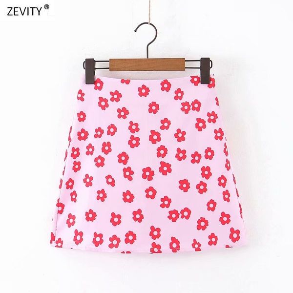 

women fashion floral print pink a line skirt faldas mujer ladies back zipper vacation style vestidos chic mini skirts qun559 210419, Black