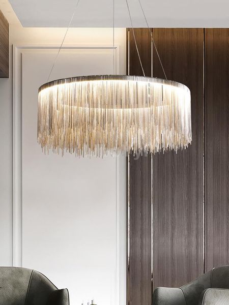 

tassel chandelier remote modern three-color adjustable nordic restaurant luxury el living lighting chandeliers