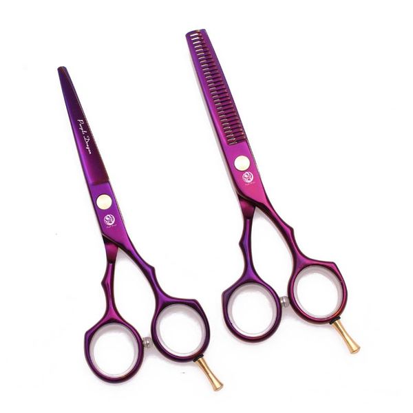 

hair scissors haircut professional 5.5" voilet jp 440c purple dragon hairdressing cutting shears beauty thinning 1104#