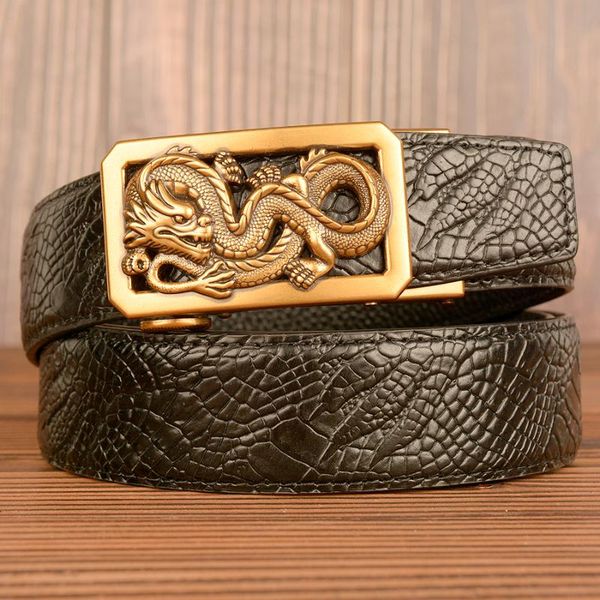 

belts pattern automatic buckle for men genuine leather men's belt ceinture fashion designer crocordile jean cowhide, Black;brown