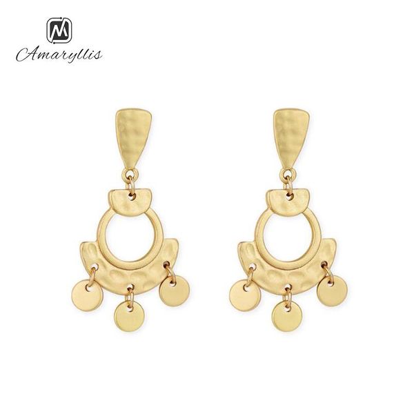 

stud amaiyllis 2021 metal geometric statement earrings for women matte gold color alloy pendant s925 silver pin post earring, Golden;silver