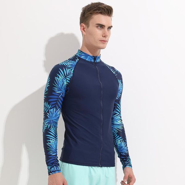 

one-piece suits men's uv protection quick dry compression rash guard shirt baselayer running yoga rashguard men water sports blouse
