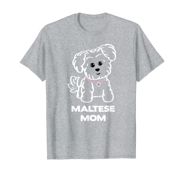 

cute maltese mom shirt - maltese puppy doodle, White;black