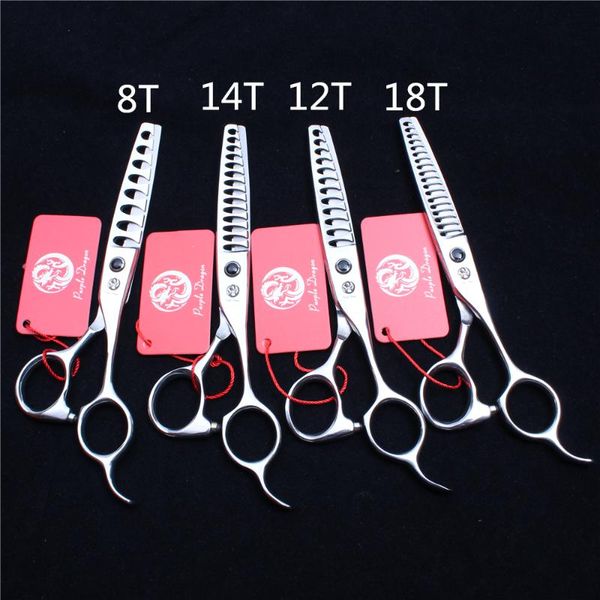 

hair scissors 6'' 440c purple dragon professional human scissor hairdressing thinning shears 8/12/14/18 teeth rate 35%-50% z2004