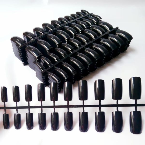 

50sets wholesale super long square artificial fake nails for design shiny black acrylic false nail tip press on manicure tools1, Red;gold