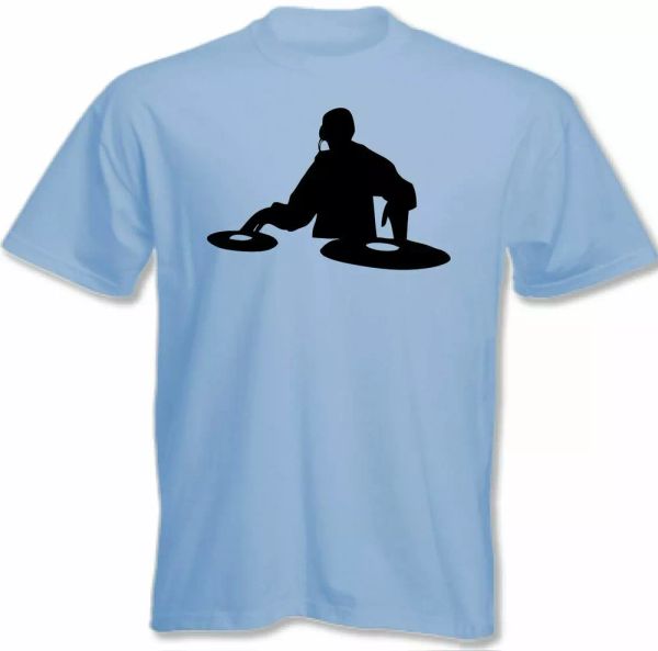 

dj decks t-shirt mens funny t-shirt technics record player, White;black