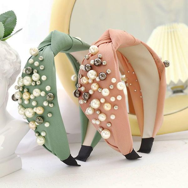 

hair accessories vintage pearl beads handmade knot braided hairband headband adult