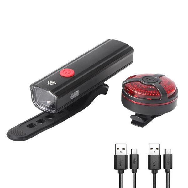 

bike lights led usb rechargeable set waterproof bicycle front rear light night ridding safety warning cycling accessories