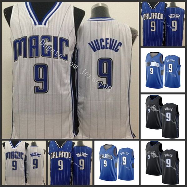 

orlando magic men #9 nikola vucevic retro basketball jersey, Black