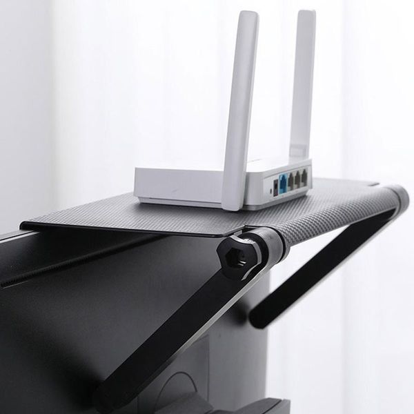 

hooks & rails tv shelf computer screen caddy adjustable storage bracket monitor rack holder stand for media box game console router