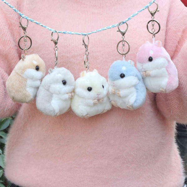 

10cm hamster doll keychain pendant doll hamster cute backpack doll plush ins bag pendant school bag pendant h1126, Silver