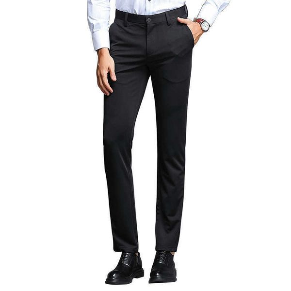 

dancing years men's pants spring and autumn casual fashion busins trousers youth straight tube gentleman's, Black