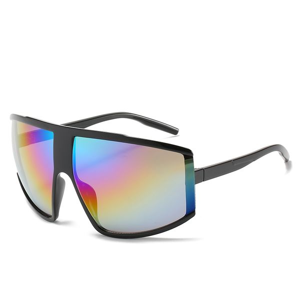 

men's cycling colorful big frame sun glasses windproof sunglasses women's outdoor sports bicycle trendy, White;black