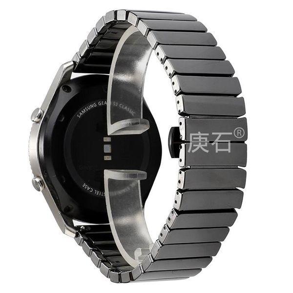 

watch bands 20mm ceramics wristband for garmin vivoactive3/trainer music/ vivomove hr/vivomove/ /forerunner245 645/ approach s40, Black;brown