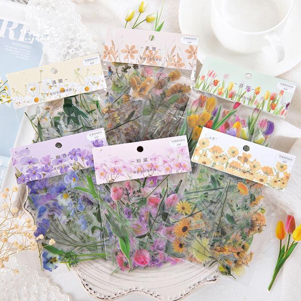 

gift wrap pet sticker packs flower yang breeze series refreshing hand account scrapbooking decoration diary diy special-shaped stickers