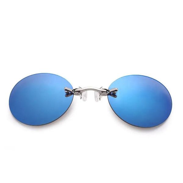 

men outdoor metal clip-on nose sunglasses, Black
